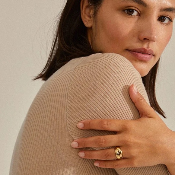 PILGRIM ORIT RECYLCED ADJUSTABLE SIZE RING - SIZE 5- 8 - GOLD PLATED - brand new - Picture 1 of 8